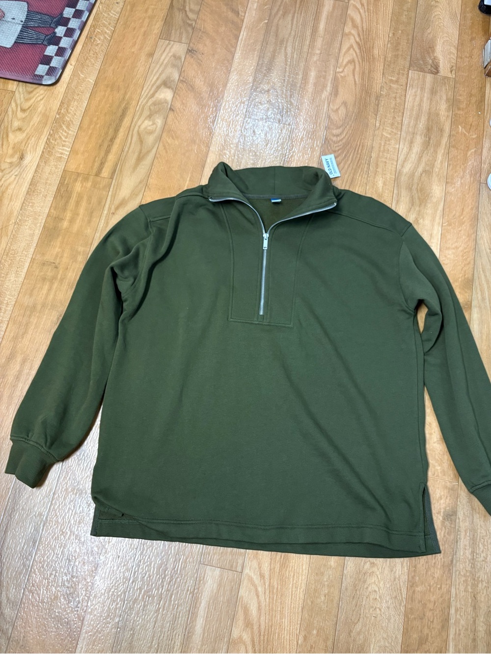 Old Navy Olive Green Quarter-Zip Pullover Sweater - Men